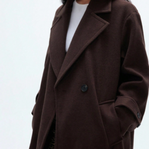 manteau long en laine – marron