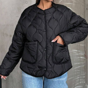 veste matelassée noire oversize – style urbain